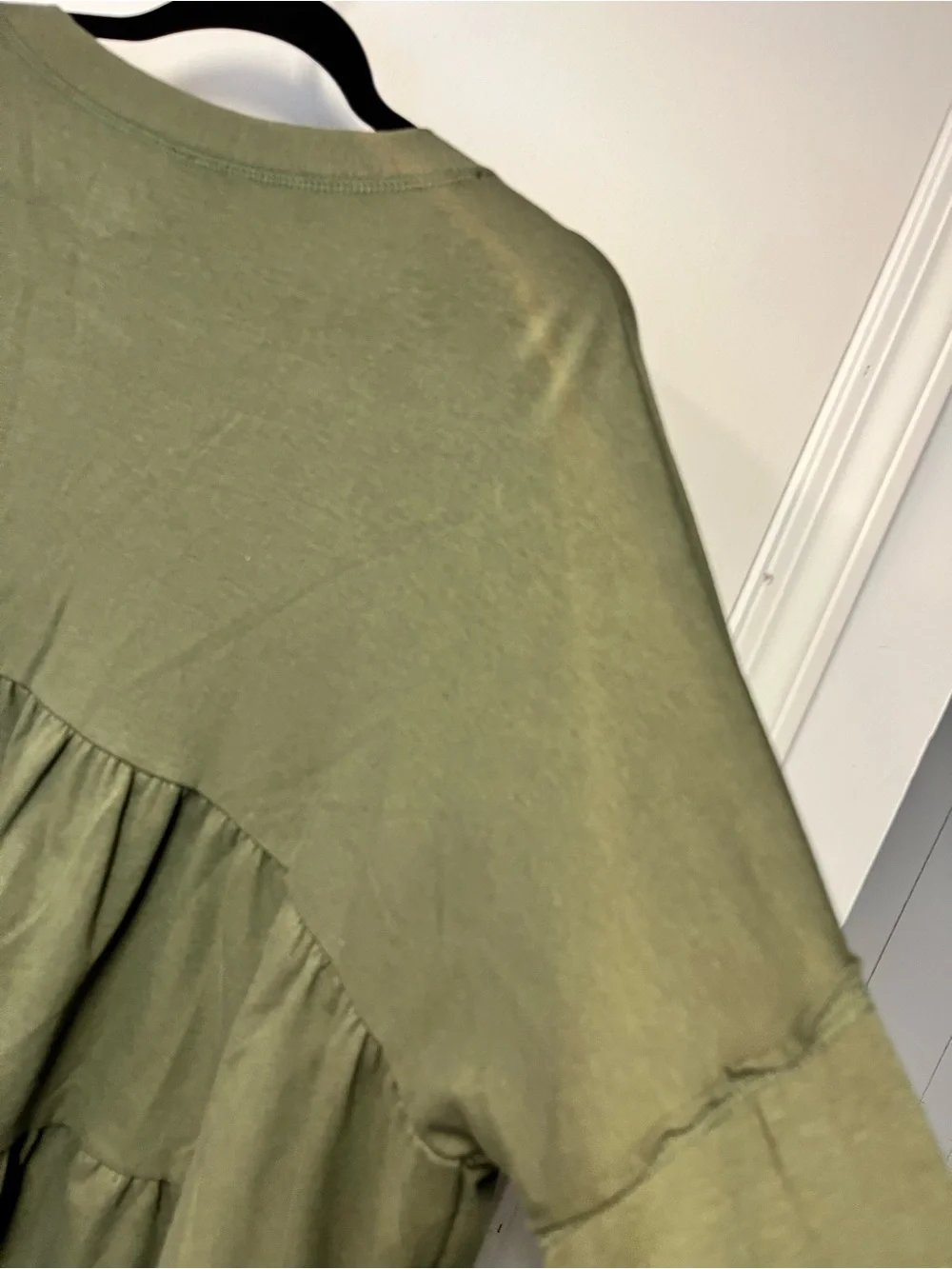 PinkBlush Olive Green Tiered Babydoll Cardigan Top Size L